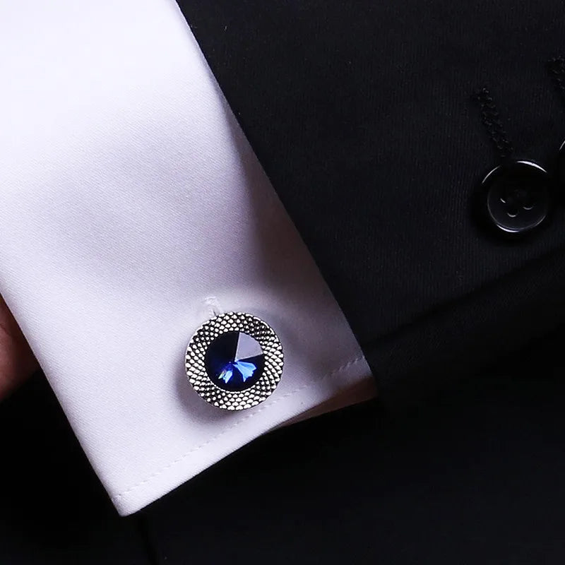 Blue Crystal Cone Cufflinks