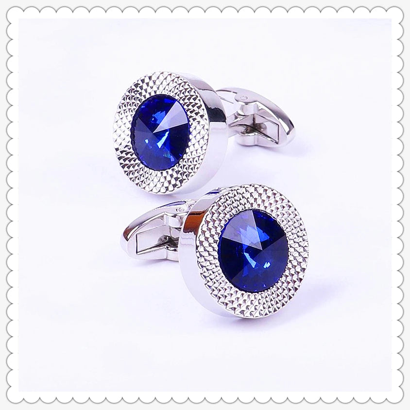 Blue Crystal Cone Cufflinks