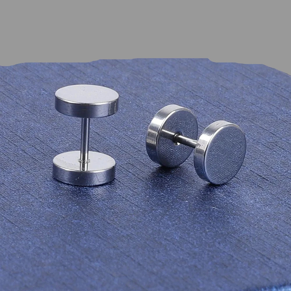 Barbell Gothic Stud Earrings