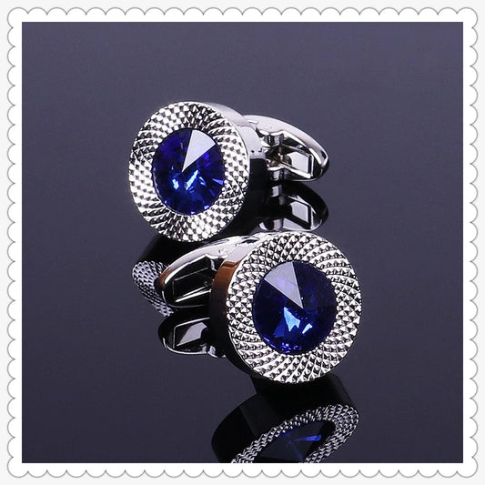 Blue Crystal Cone Cufflinks