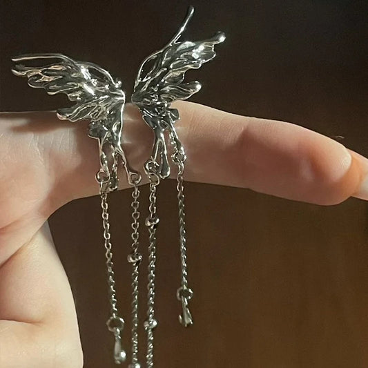 Angel Wings Tassel Ear Clips